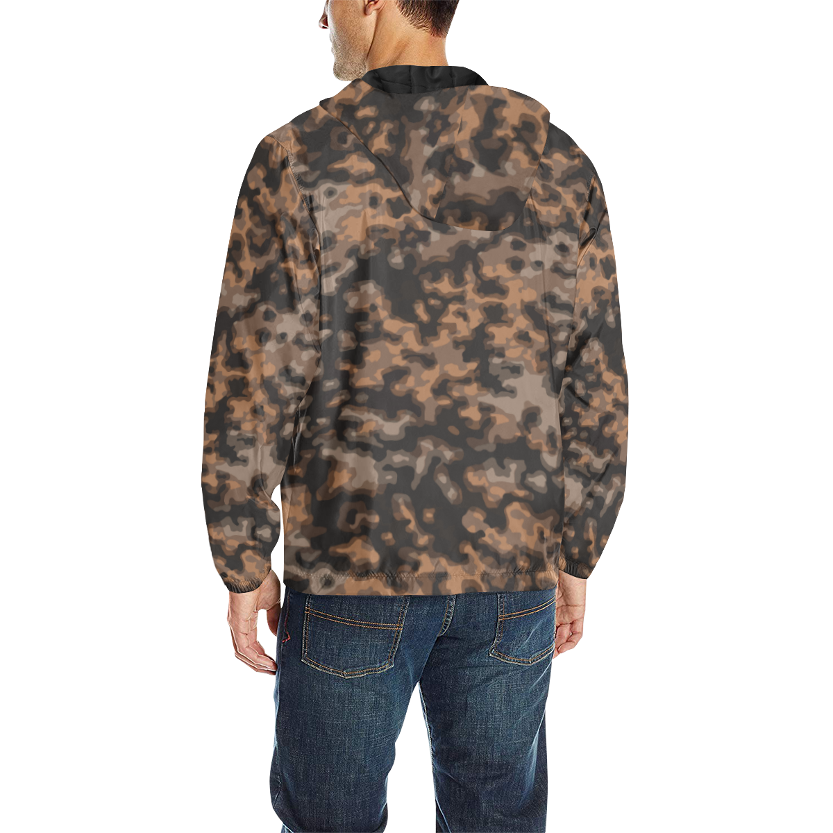 German WWII Rauchtarn Summer Camouflage All Over Print Quilted Windbreaker for Men (Model H35)