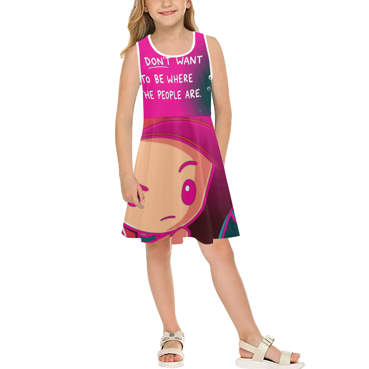 Ariel kids dress Girls' Sleeveless Sundress (Model D56)