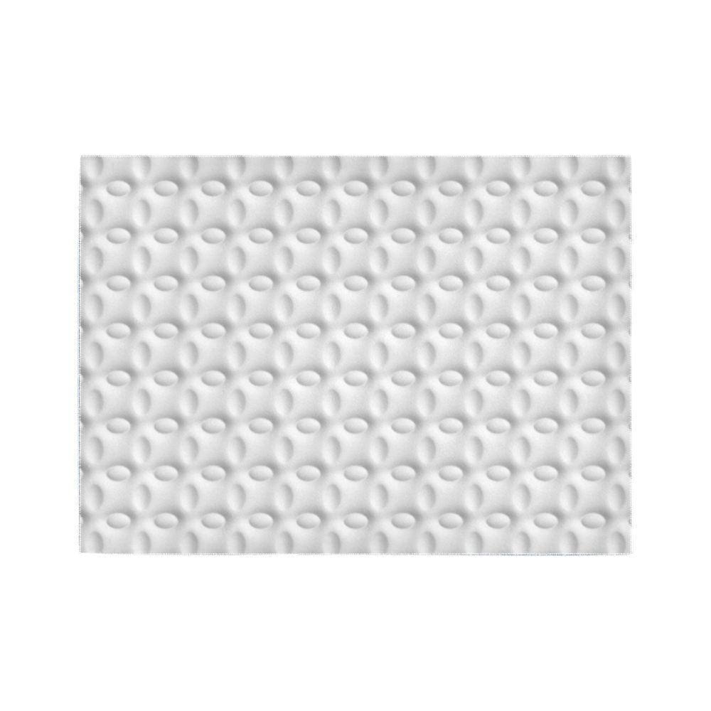 White ellipses embossed abstract Area Rug7'x5'