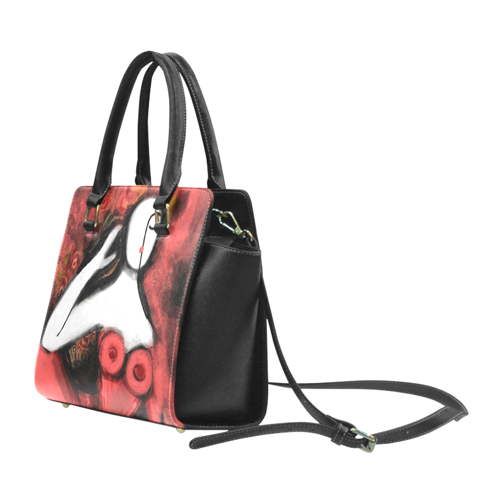 11516 - Lady in Red Rivet Shoulder Handbag (Model 1645)