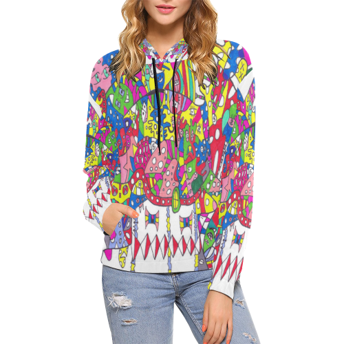 Trippy Trevor (Hand-drawn Trip)by trevor4ever All Over Print Hoodie for Women (USA Size) (Model H13)