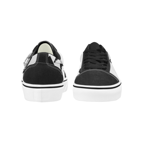 GOD Surface 1  Black & White Men's Low Top Skateboarding Shoes (Model E001-2)