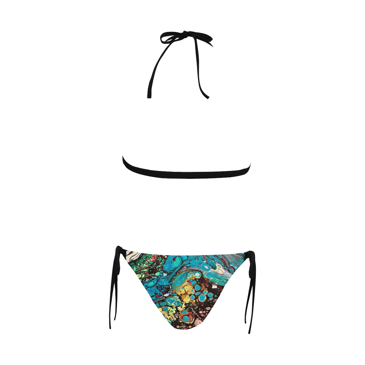 Coral Ocean bathing suit Buckle Front Halter Bikini Swimsuit (Model S08)