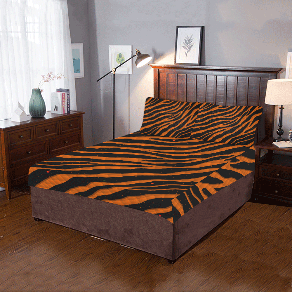 Ripped SpaceTime Stripes - Orange 3-Piece Bedding Set