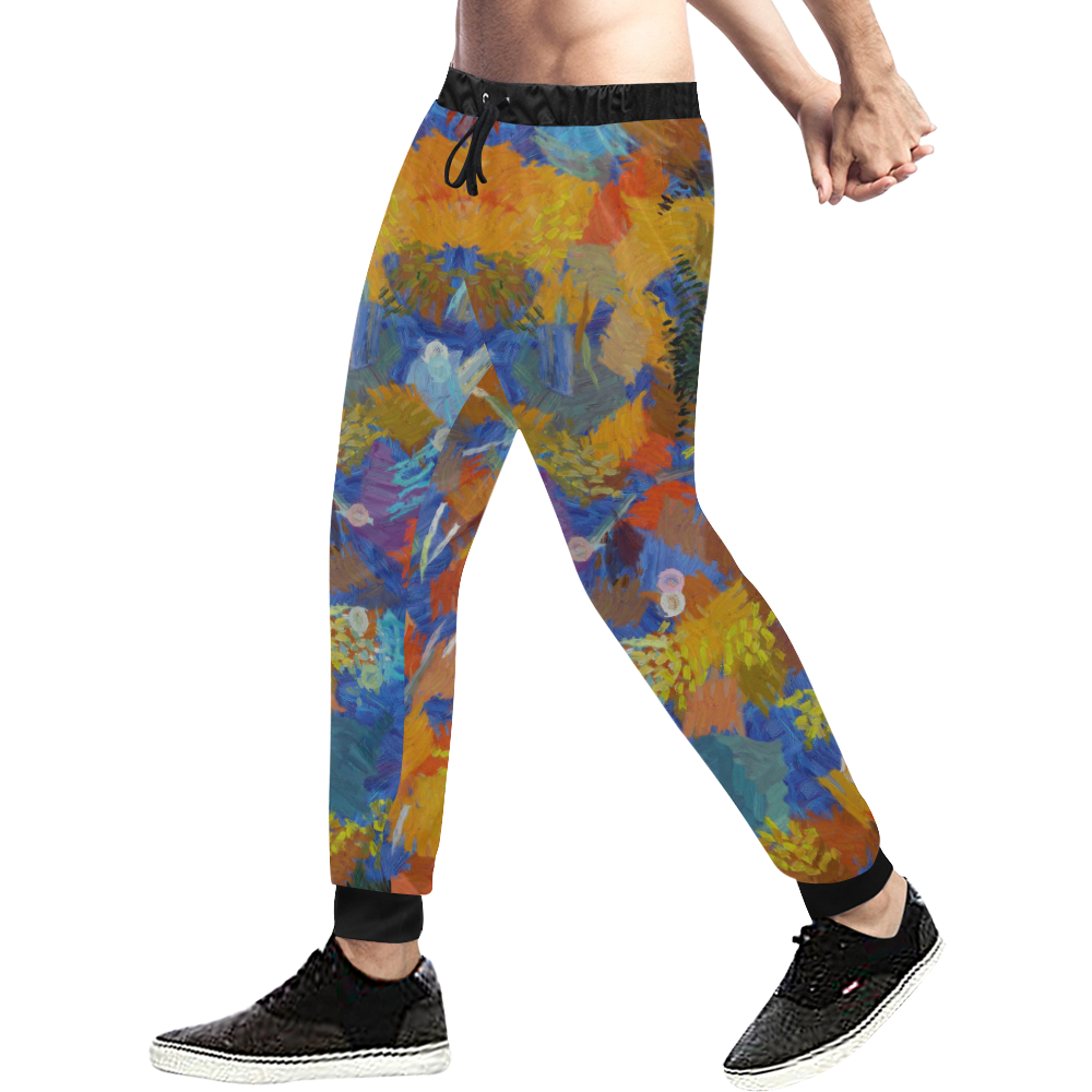 Colorful paint strokes Men's All Over Print Sweatpants (Model L11)