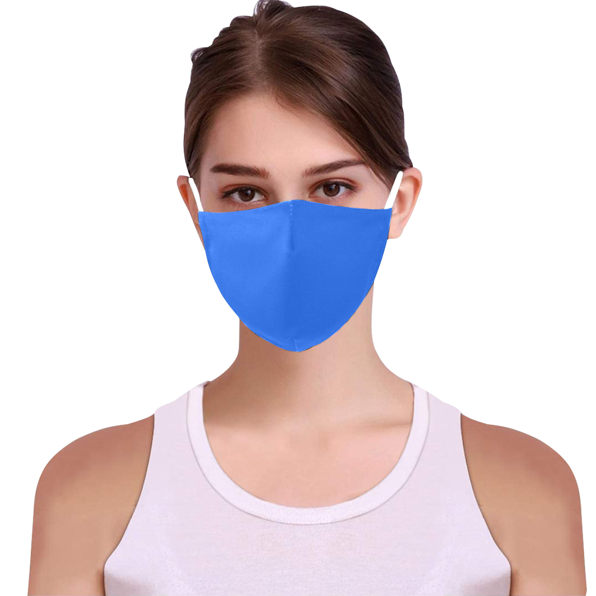 color deep electric blue 3D Mouth Mask with Drawstring (Pack of 5) (Model M04)