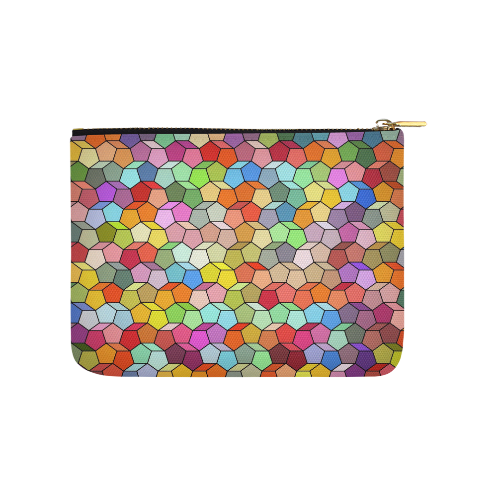 Colorful Polygon Pattern Pouch Carry-All Pouch 8''x 6''