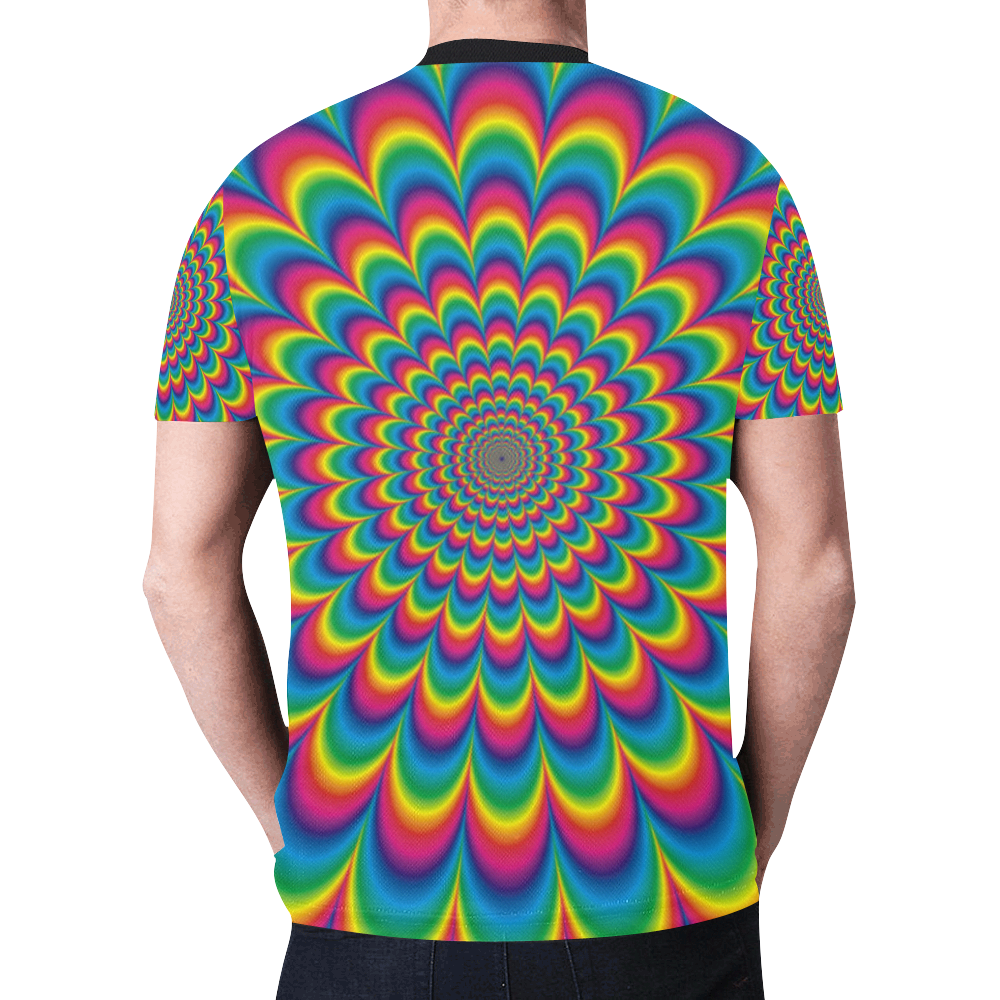 Crazy Psychedelic Flower Power Mandala New All Over Print T-shirt for Men/Large Size (Model T45)