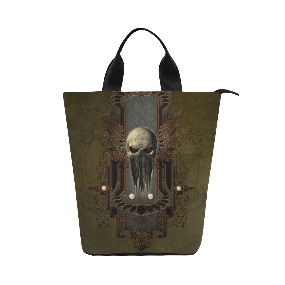 Awesome dark skull Nylon Lunch Tote Bag (Model 1670)