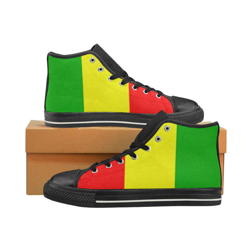 RASTA ONE LOVE Women's Classic High Top Canvas Shoes (Model 017)
