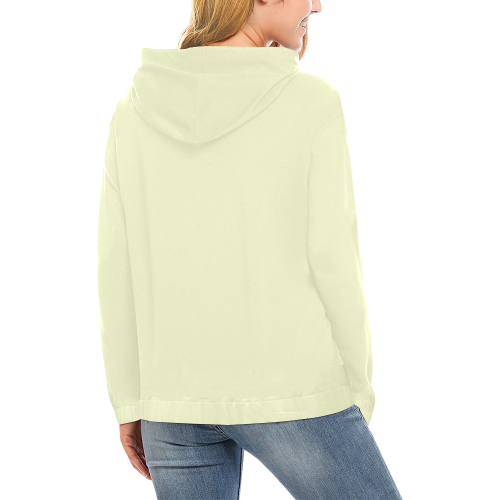 pastelyellow All Over Print Hoodie for Women (USA Size) (Model H13)