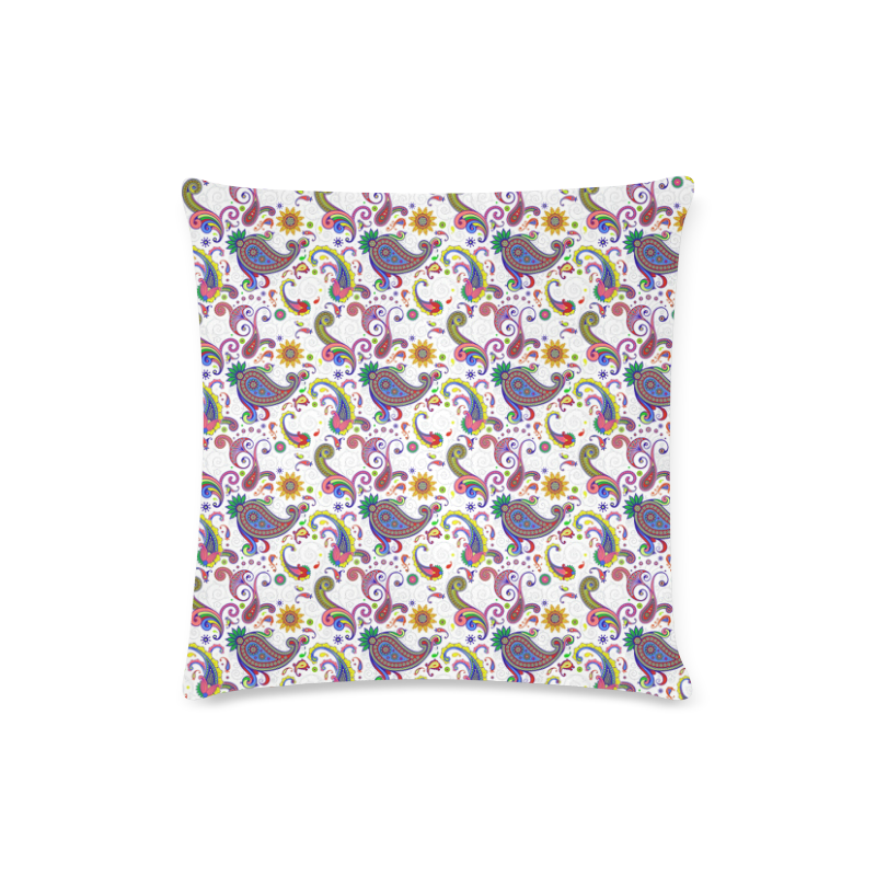 Bright paisley Custom Zippered Pillow Case 16"x16"(Twin Sides)