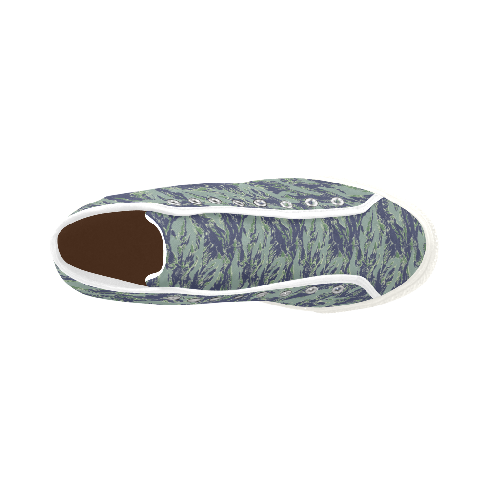 Jungle Tiger Stripe Green Camouflage Vancouver H Men's Canvas Shoes (1013-1)