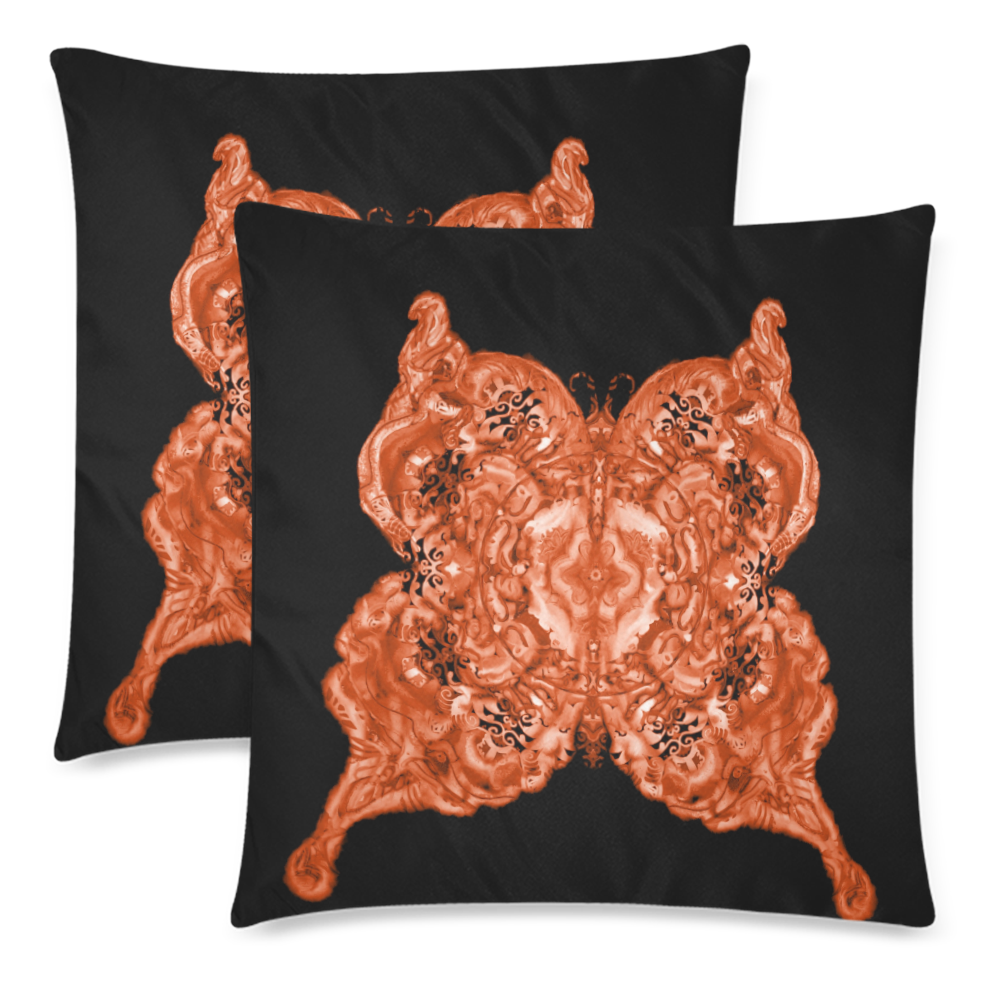 papillon 16 Custom Zippered Pillow Cases 18"x 18" (Twin Sides) (Set of 2)