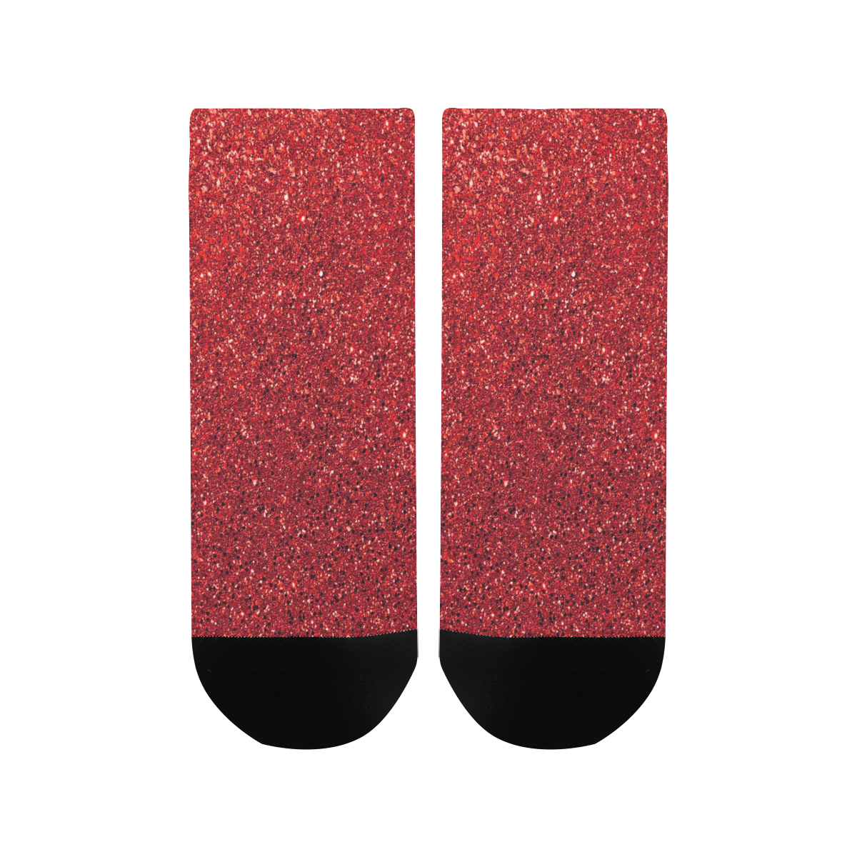 Red Glitter Women's Ankle Socks