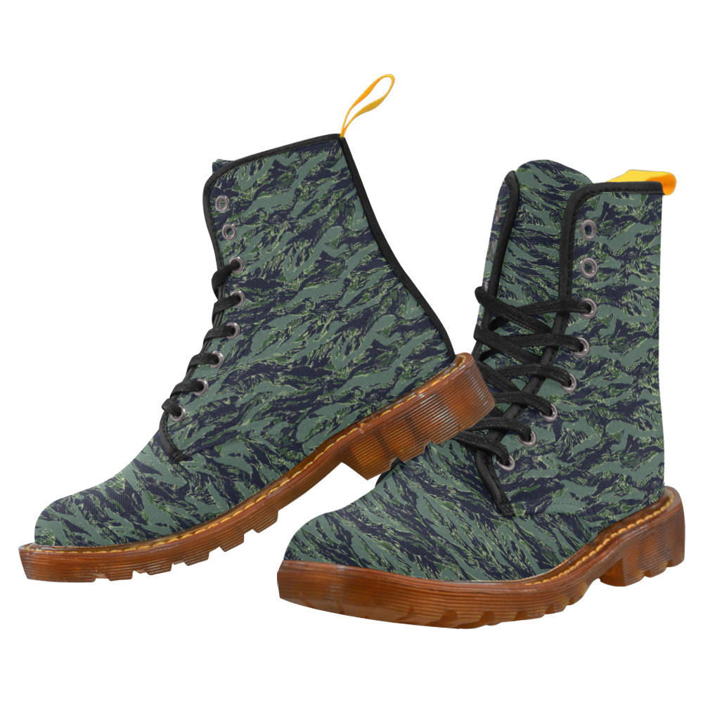 Jungle Tiger Stripe Green Camouflage Martin Boots For Women Model 1203H