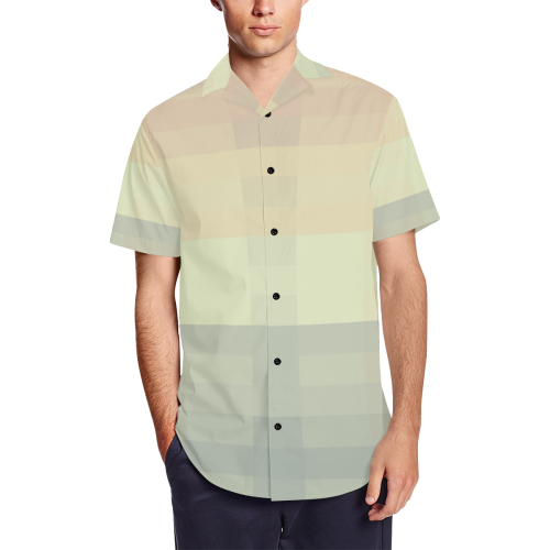 Like a Candy Sweet Pastels Pattern Men's Short Sleeve Shirt with Lapel Collar (Model T54)