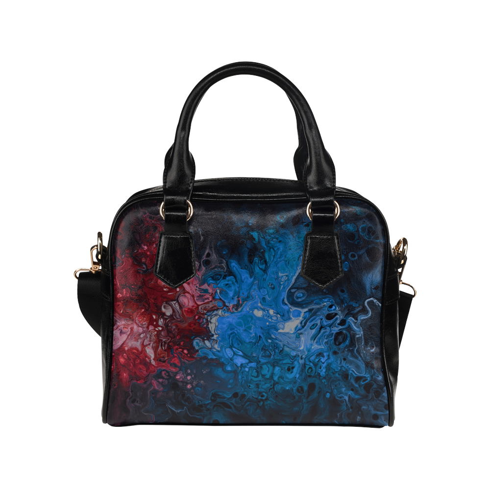 Alien Swirl Blue Red Shoulder Handbag. Shoulder Handbag (Model 1634)