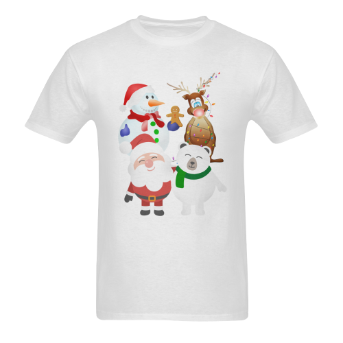 Christmas Gingerbread, Snowman, Santa Claus Men's T-shirt in USA Size (Front Printing Only) (Model T02)