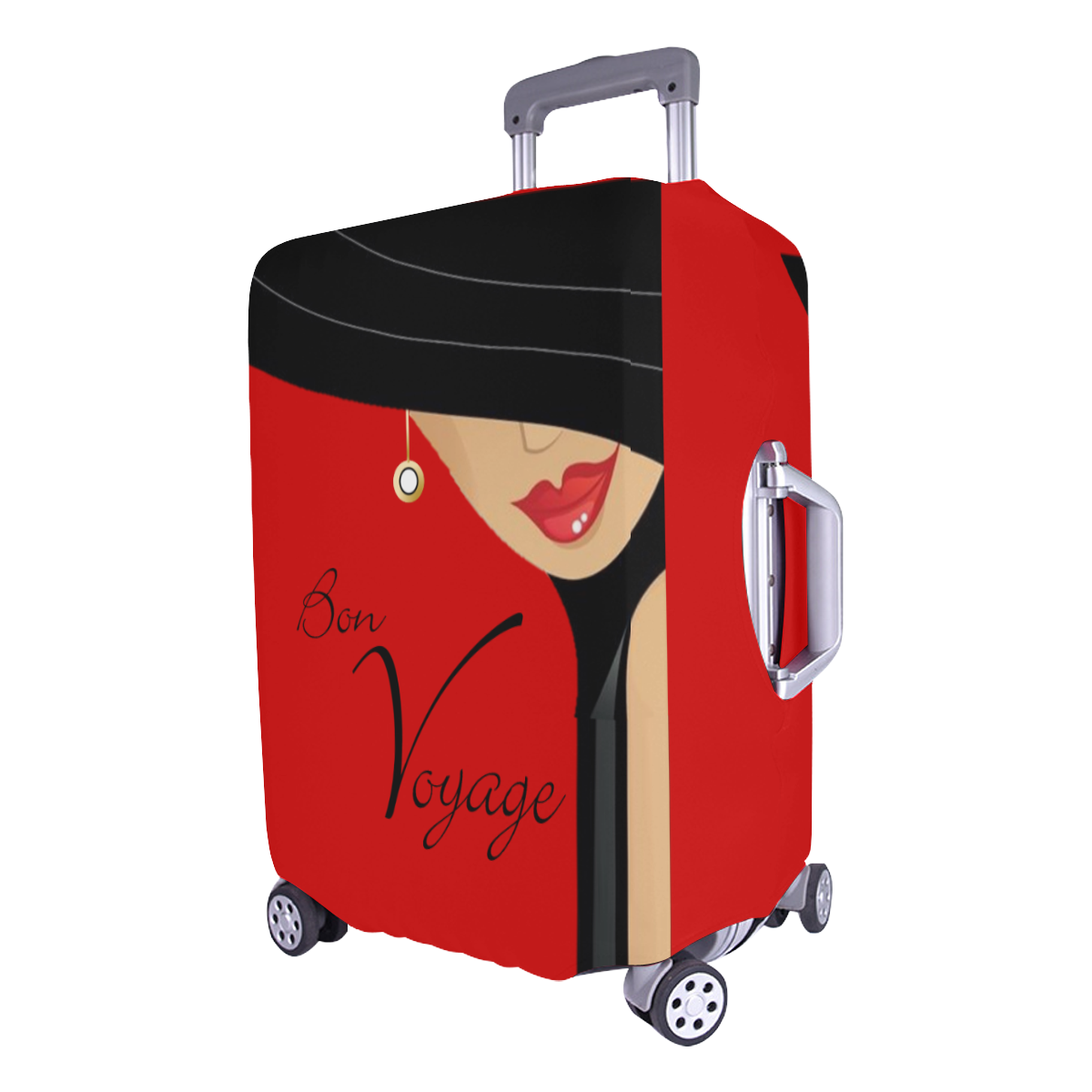 Bon Voyage Woman Luggage Cover Red Luggage Cover/Large 26"-28"