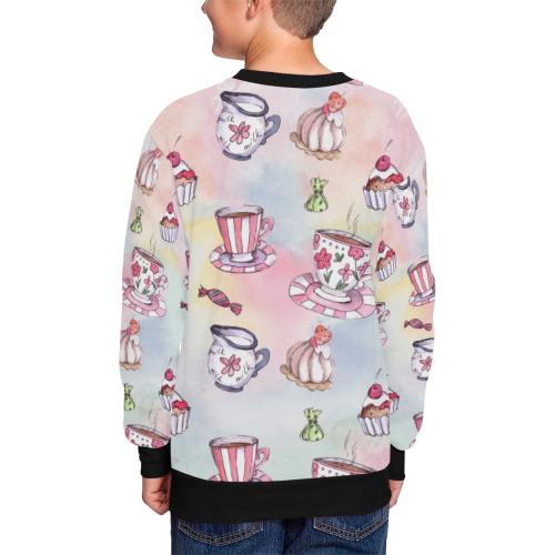 Coffee and sweeets Kids' All Over Print Sweatshirt (Model H37)