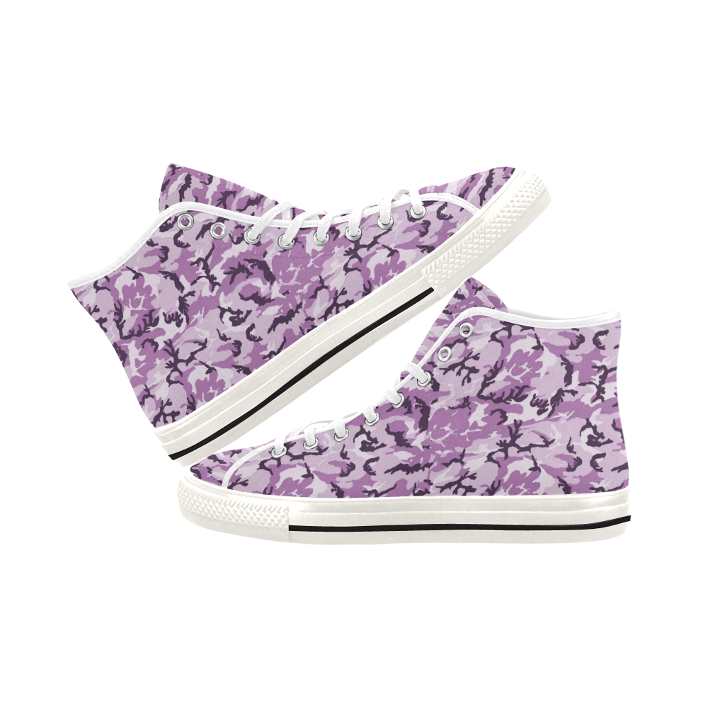 Woodland Pink Purple Camouflage Vancouver H Women's Canvas Shoes (1013-1)