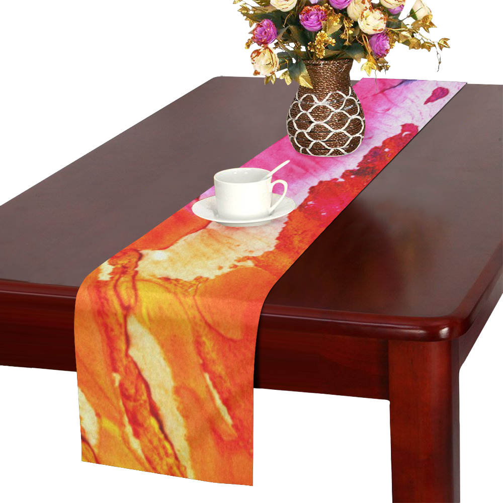 Red purple paint Table Runner 16x72 inch