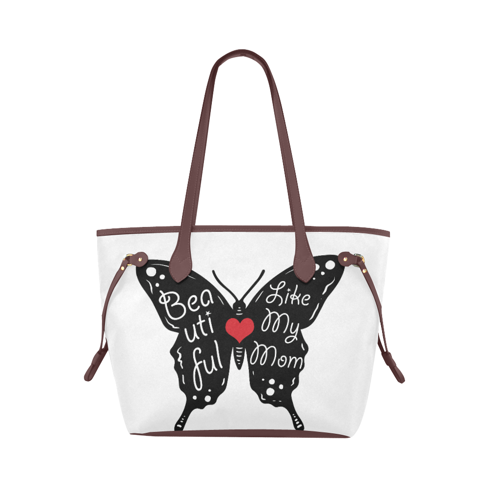 Beautiful LIKE MY MOM WHITE Clover Canvas Tote Bag (Model 1661)