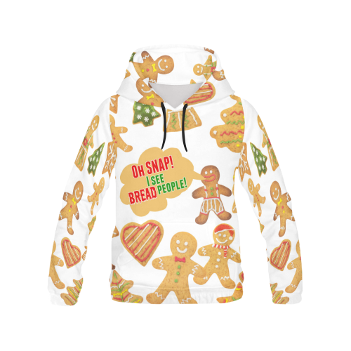 Funny Gingerbread Cookie Ugly Christmas Sweater All Over Print Hoodie for Men (USA Size) (Model H13)