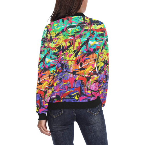 Chaos All Over Print Bomber Jacket for Women (Model H36)