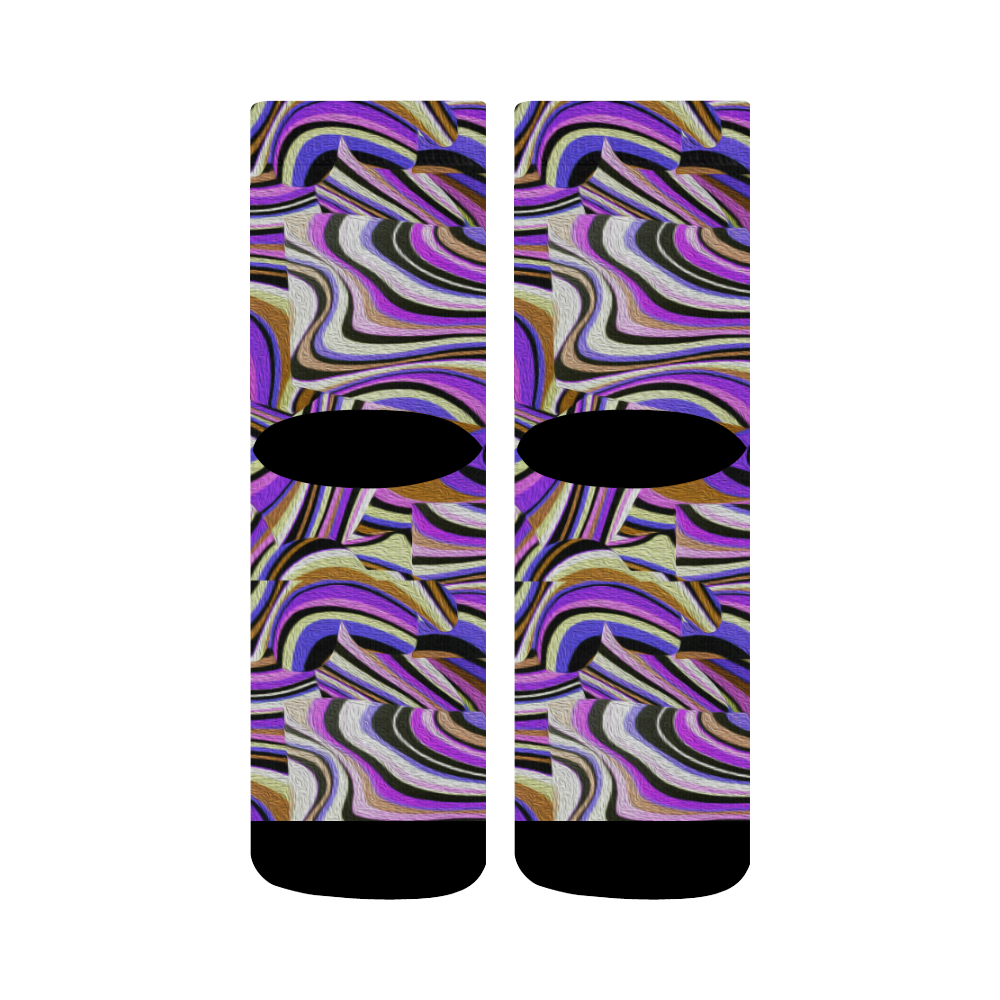 Groovy Retro Renewal - Purple Waves Crew Socks