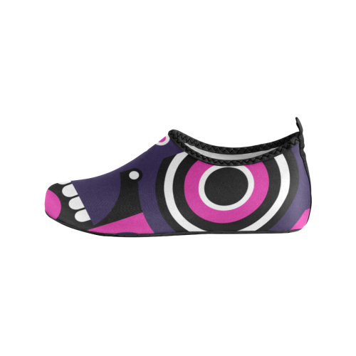 Pink Purple Tiki Tribal Kids' Slip-On Water Shoes (Model 056)