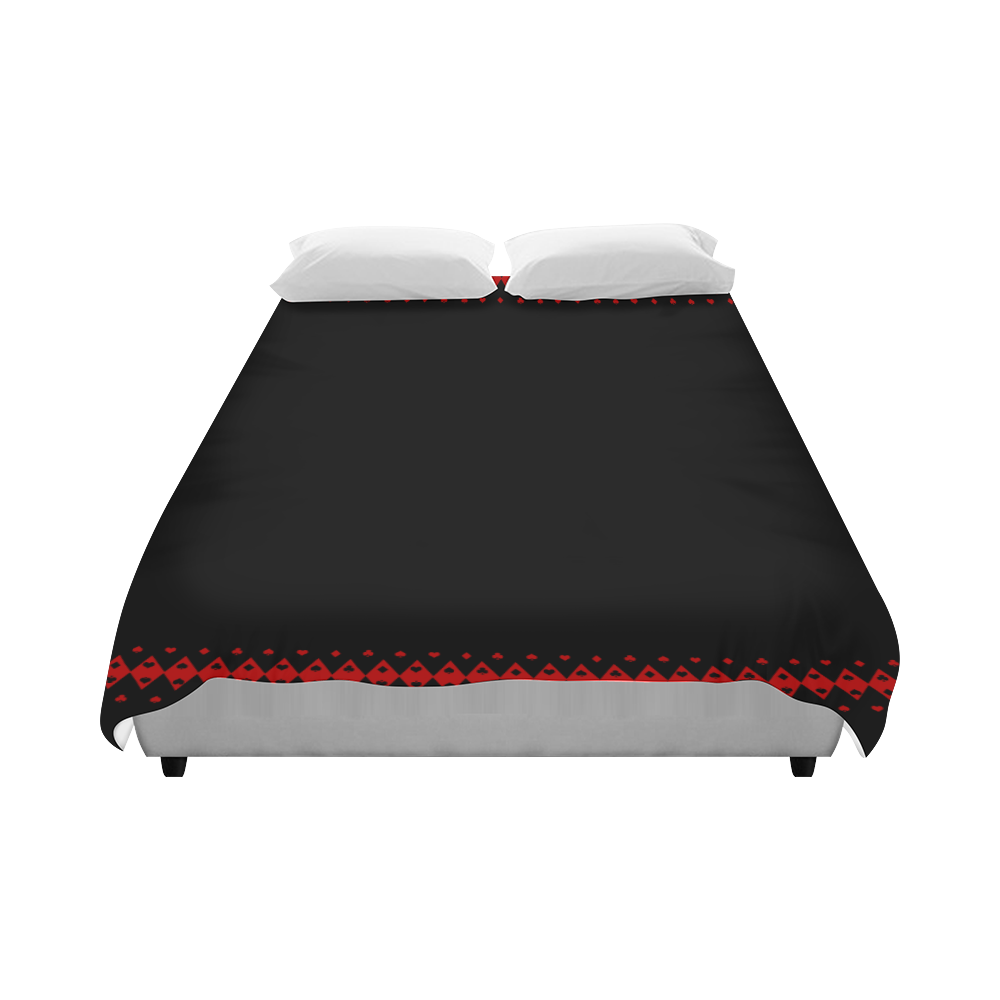 Black and Red Playing Card Shapes Duvet Cover 86"x70" ( All-over-print)