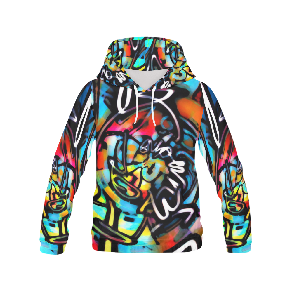 Graffiti Chaos All Over Print Hoodie for Men (USA Size) (Model H13)