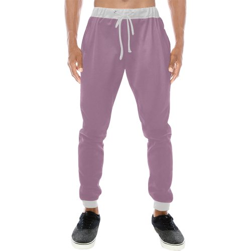 color mauve Men's All Over Print Sweatpants (Model L11)
