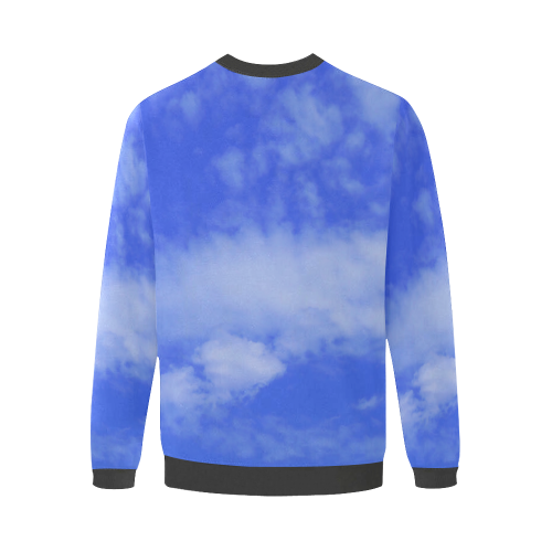 Blue Clouds Arts Add Men's Oversized Fleece Crew Sweatshirt (Model H18)
