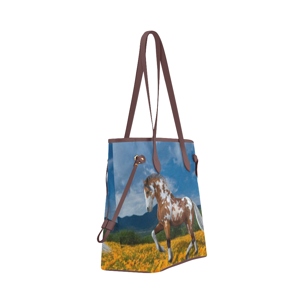 Flower Field Palimino Clover Canvas Tote Bag (Model 1661)
