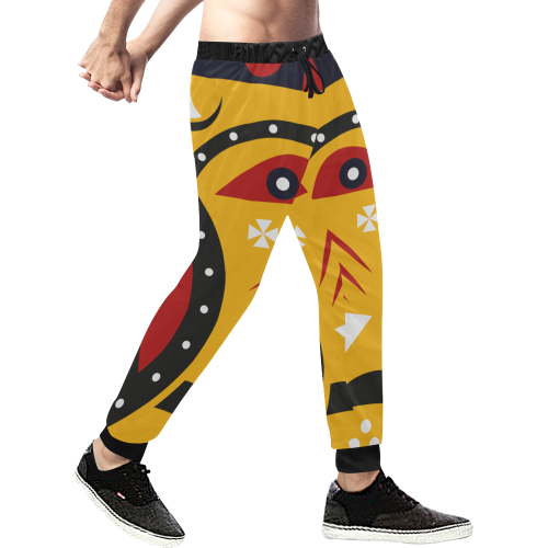 kuba tribal Men's All Over Print Sweatpants (Model L11)