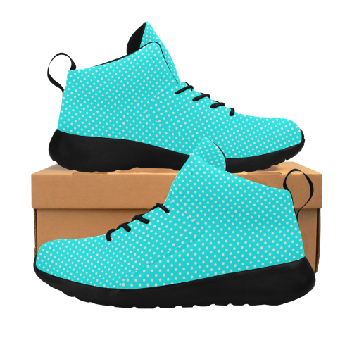 Baby blue polka dots Women's Chukka Training Shoes/Large Size (Model 57502)