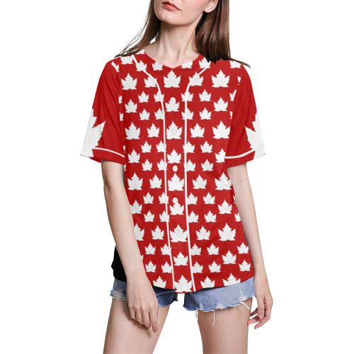 Cute Canada All Over Print Baseball Jersey for Women (Model T50)