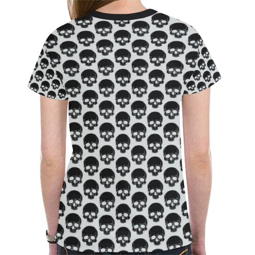 MV Gothic Underground - Metallic Skulls New All Over Print T-shirt for Women (Model T45)