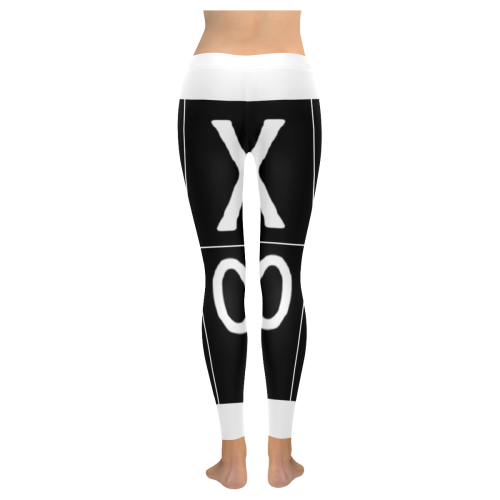 NUMBERS COLLECTION SYMBOLS BLACK/WHITE Women's Low Rise Leggings (Invisible Stitch) (Model L05)