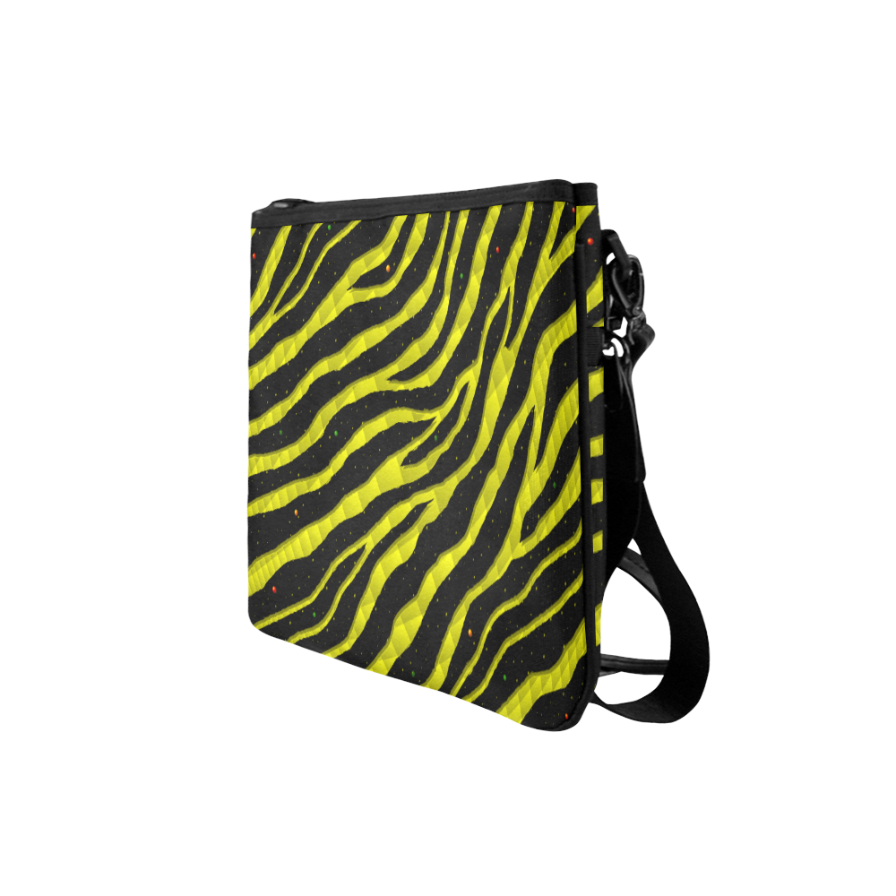 Ripped SpaceTime Stripes - Yellow Slim Clutch Bag (Model 1668)