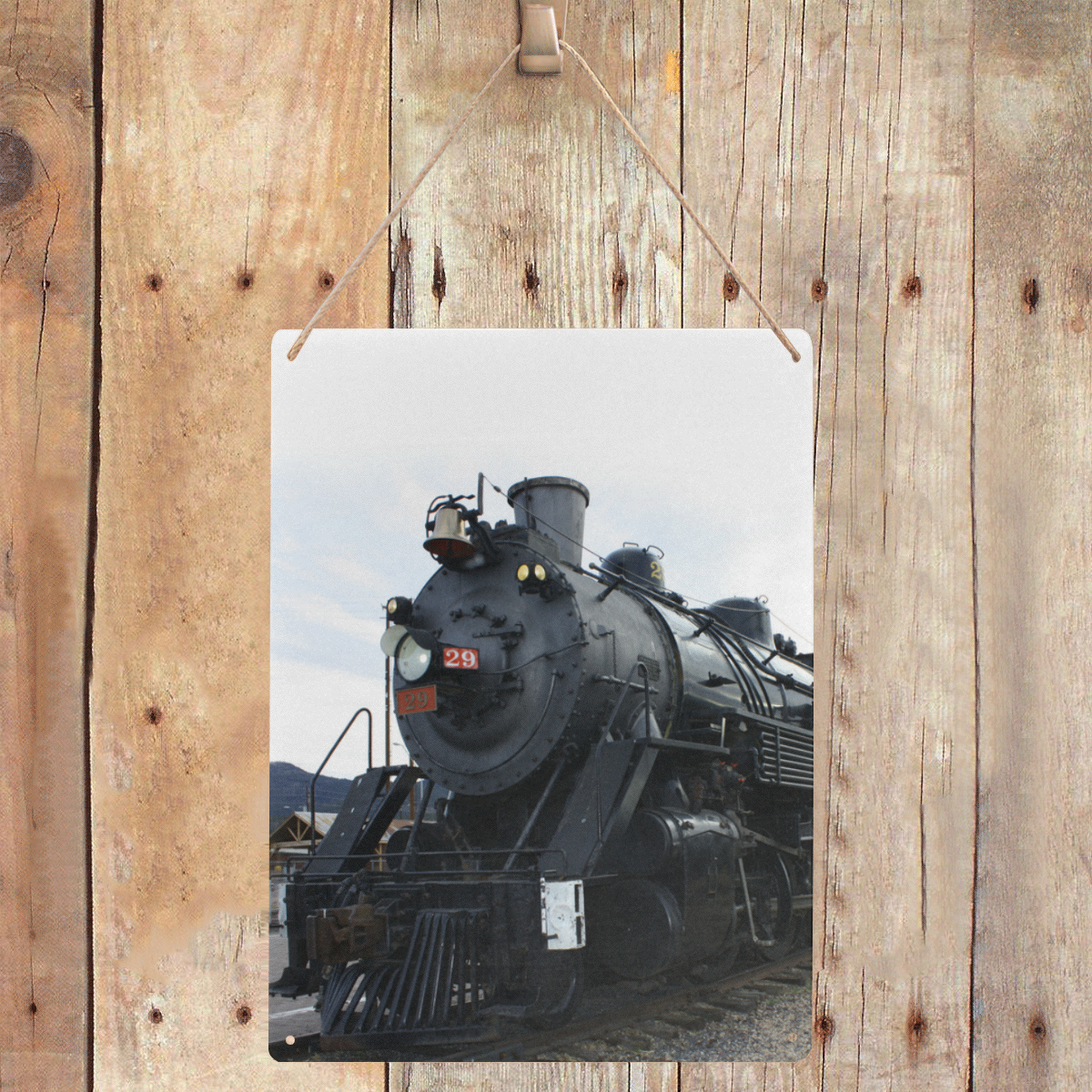 Railroad Vintage Steam Engine on Train Tracks Metal Tin Sign 12"x16"