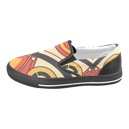 Geo Aztec Bull Tribal Slip-on Canvas Shoes for Kid (Model 019)