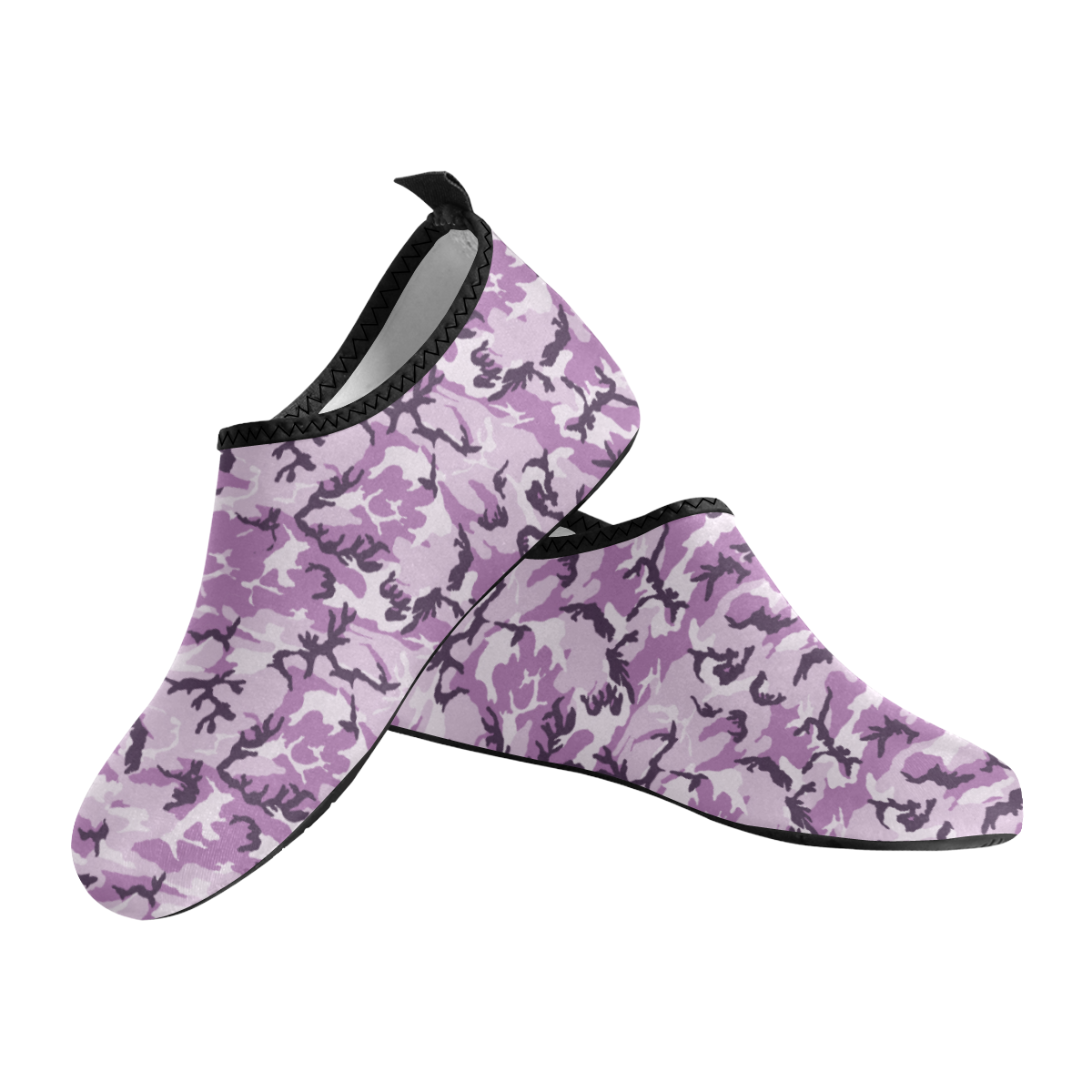 Woodland Pink Purple Camouflage Men's Slip-On Water Shoes (Model 056)