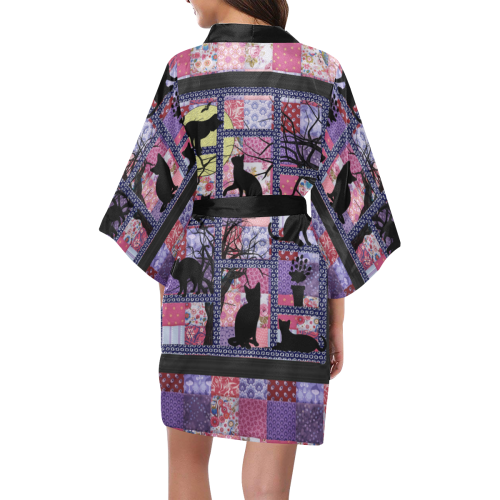 Cats in the Night Kimono Robe
