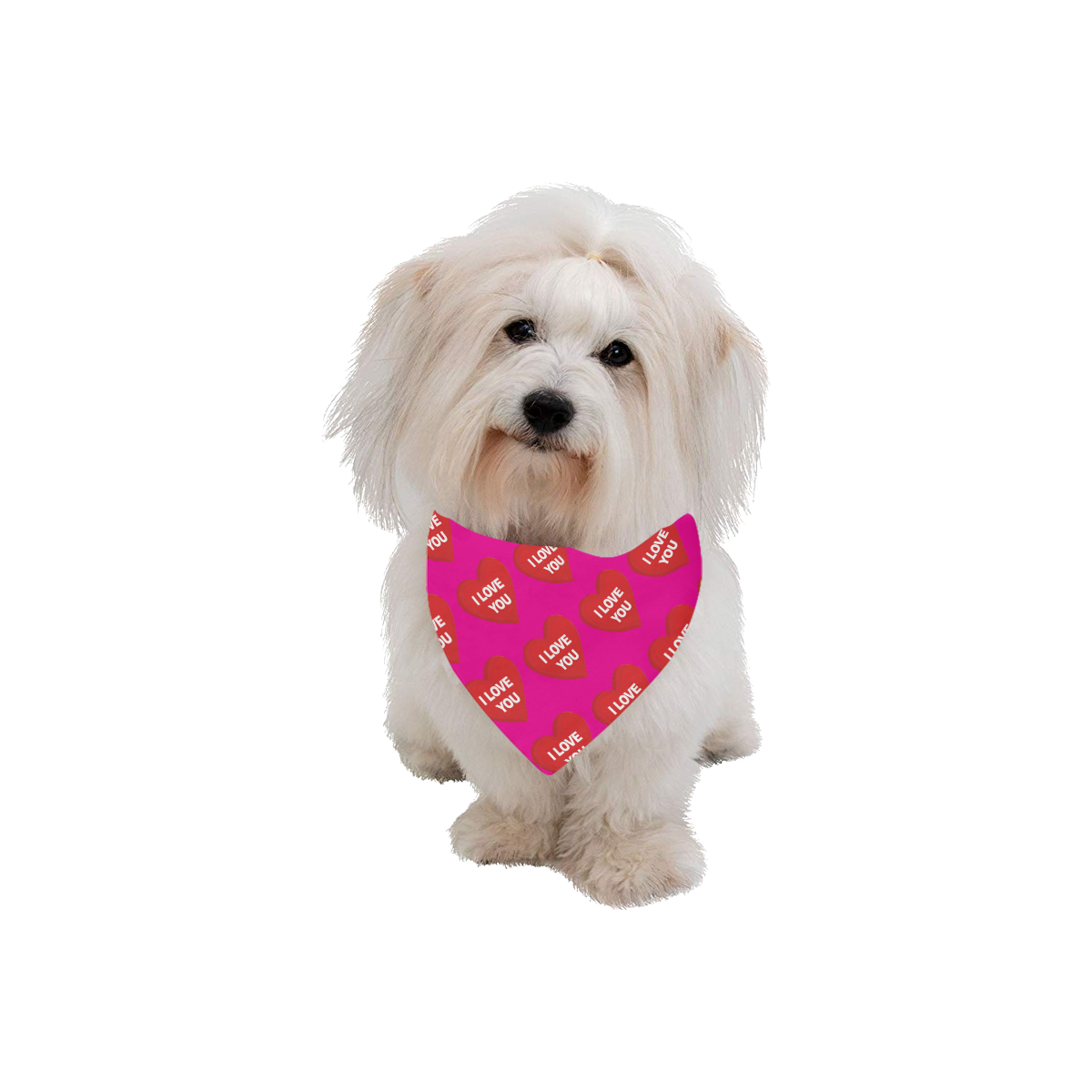 I love you in heart - PINK Pet Dog Bandana/Large Size