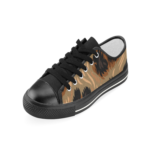 zapato plano de mujer leopardo marron Women's Classic Canvas Shoes (Model 018)