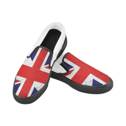 United Kingdom Union Jack Flag - Grunge 2 Men's Unusual Slip-on Canvas Shoes (Model 019)